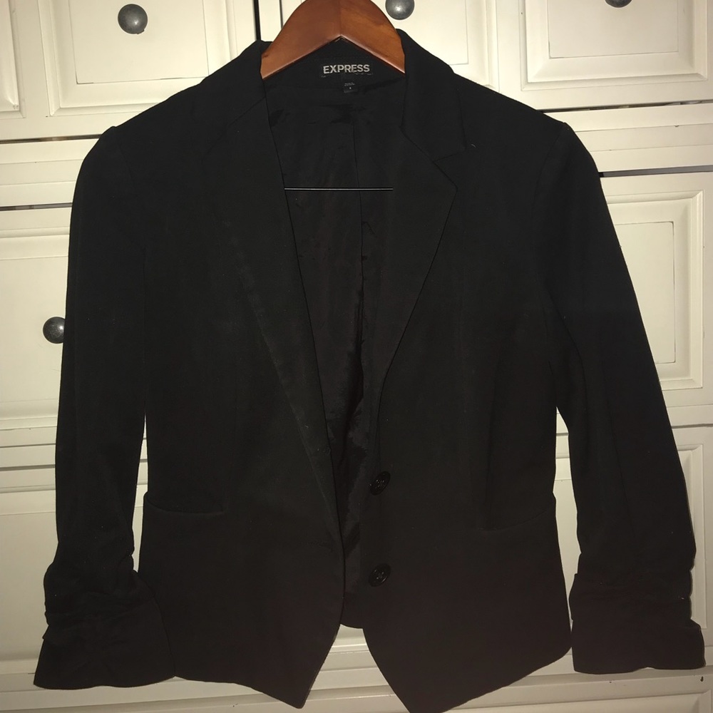 Express Black Ruffle Blazer